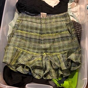 Cinq à Sept Green and Black Patterned Shorts